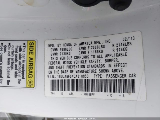 2013 ACURA TL 19UUA8F54DA010953 Photo 8