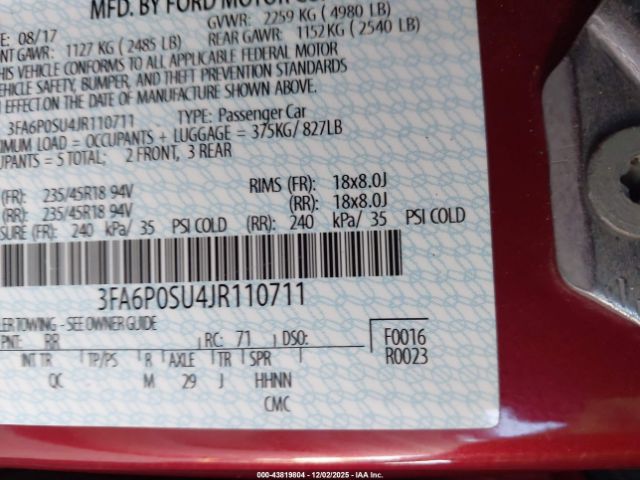 2018 FORD FUSION ENERGI 3FA6P0SU4JR110711 Photo 8