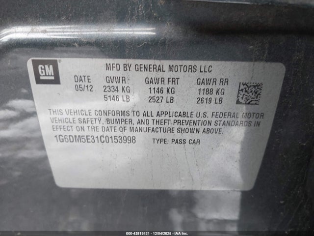 2012 CADILLAC CTS 1G6DM5E31C0153998 Photo 8