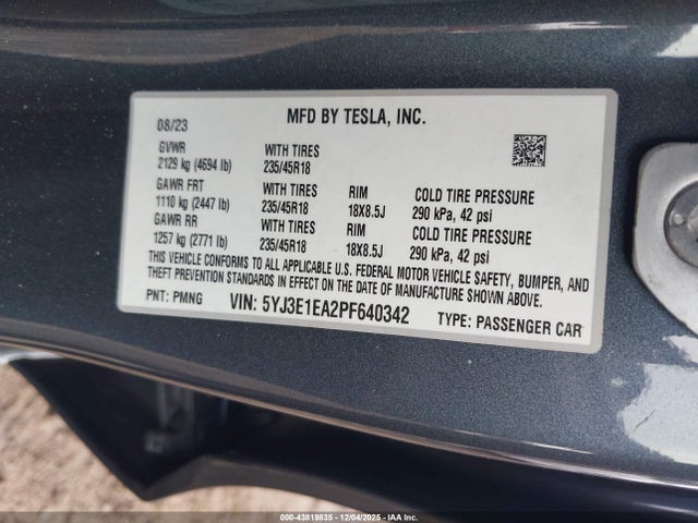 2023 TESLA MODEL 3 5YJ3E1EA2PF640342 Photo 8