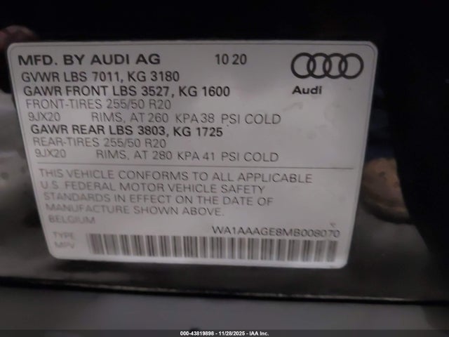 2021 AUDI E-TRON WA1AAAGE8MB008070 Photo 8