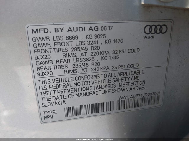 2018 AUDI Q7 WA1LABF74JD003501 Photo 8