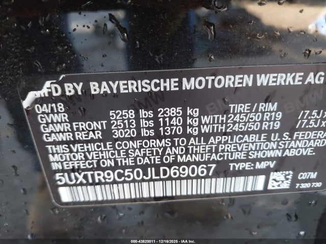 2018 BMW X3 5UXTR9C50JLD69067 Photo 8