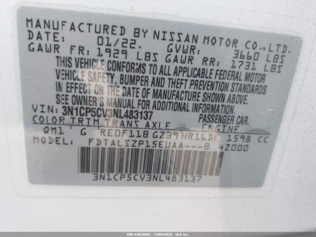 2022 NISSAN KICKS 3N1CP5CV3NL483137 Photo 8