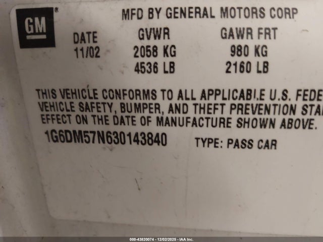 2003 CADILLAC CTS 1G6DM57N630143840 Photo 8