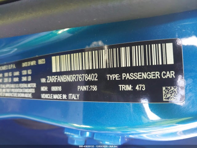 2024 ALFA ROMEO GIULIA ZARFANBN0R7678402 Photo 8