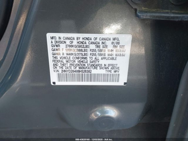 2008 ACURA MDX 2HNYD28408H526382 Photo 8
