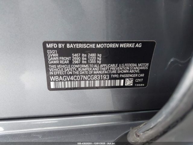 2022 BMW 840 GRAN COUPE WBAGV4C07NCG83193 Photo 8