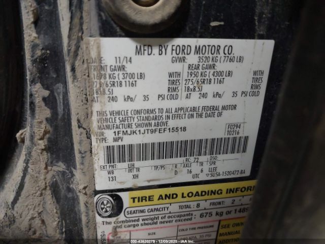 2015 FORD EXPEDITION EL 1FMJK1JT9FEF15518 Photo 8