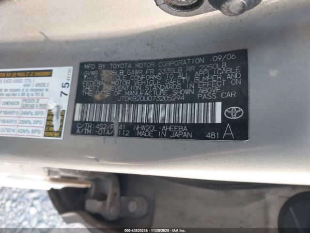 2007 TOYOTA PRIUS JTDKB20U073205294 Photo 8