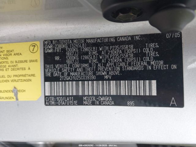 2005 LEXUS RX 330 2T2GA31U25C039390 Photo 8