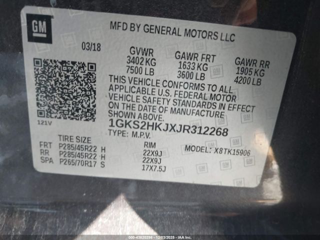 2018 GMC YUKON XL 1GKS2HKJXJR312268 Photo 8