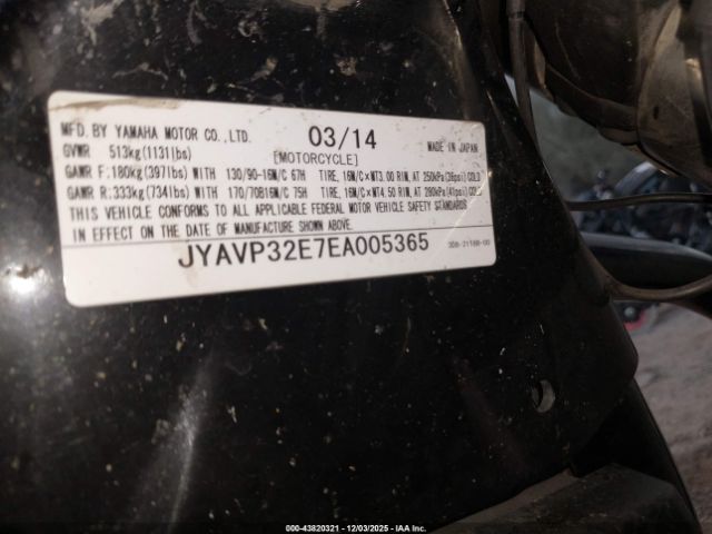 2014 YAMAHA XVS1300 JYAVP32E7EA005365 Photo 9