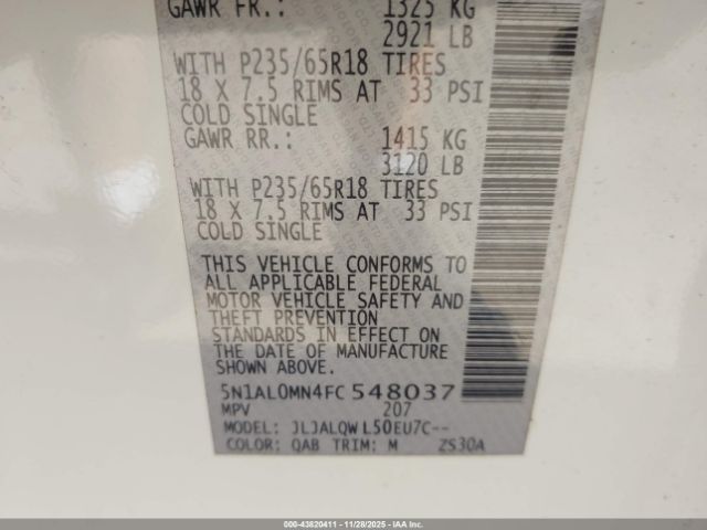 2015 INFINITI QX60 5N1AL0MN4FC548037 Photo 8