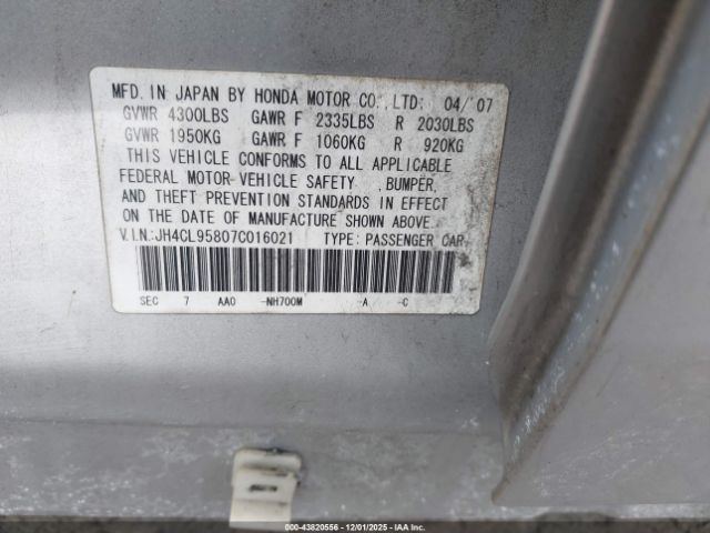 2007 ACURA TSX JH4CL95807C016021 Photo 8