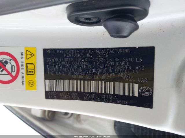 2017 LEXUS ES 350 58ABK1GG2HU050077 Photo 8