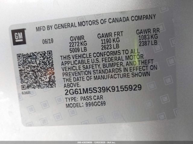 2019 CADILLAC XTS 2G61M5S39K9155929 Photo 8