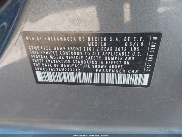 2019 VOLKSWAGEN JETTA 3VWC57BU2KM223242 Photo 8