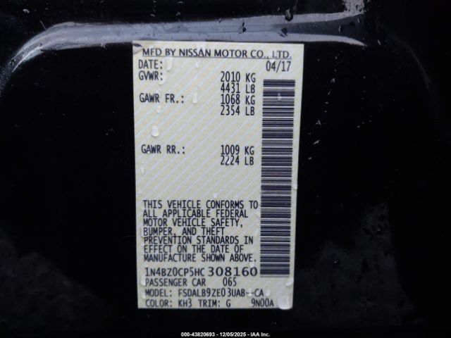 2017 NISSAN LEAF 1N4BZ0CP5HC308160 Photo 8