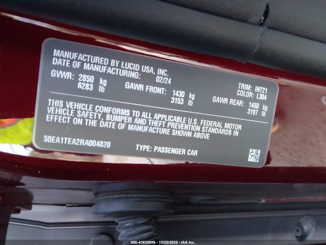 2024 LUCID AIR 50EA1TEA2RA004820 Photo 8