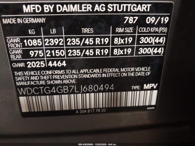 2020 MERCEDES-BENZ GLA 250 WDCTG4GB7LJ680494 Photo 8