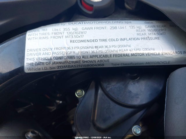2025 DUCATI HYPERMOTARD ZDMBAS2N1SB004368 Photo 9