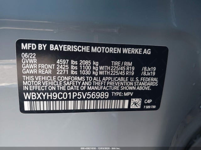 Продажа на аукционе авто 2023 Bmw X2 Sdrive28i, vin: WBXYH9C01P5V56989, номер лота: 43821035