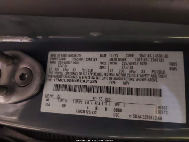 2024 FORD ESCAPE 1FMCU9GN4RUA01385 Photo 8