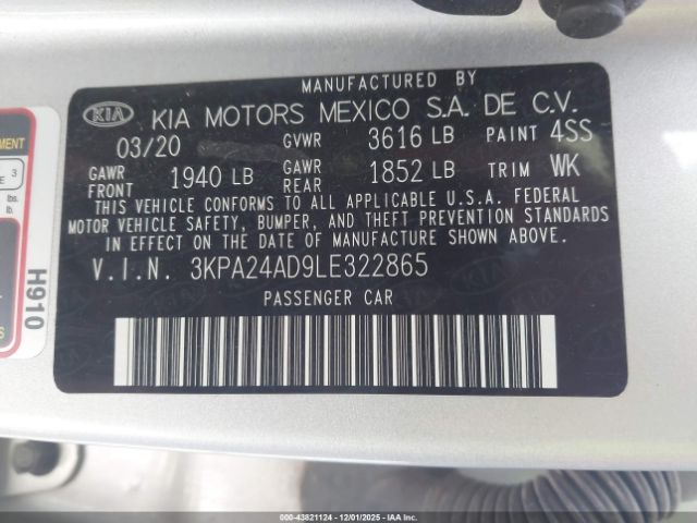 2020 KIA RIO 3KPA24AD9LE322865 Photo 8
