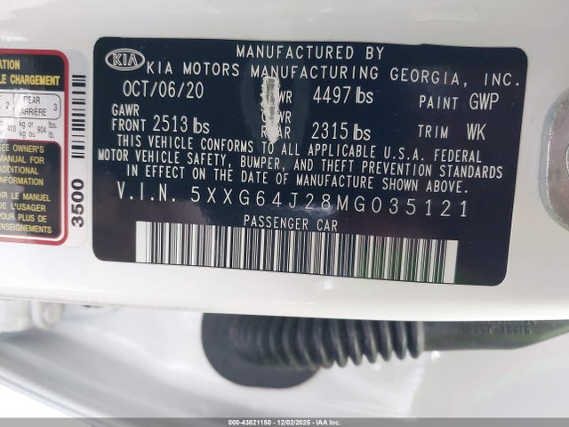 5XXG64J28MG035121 KIA K5 Gt-line