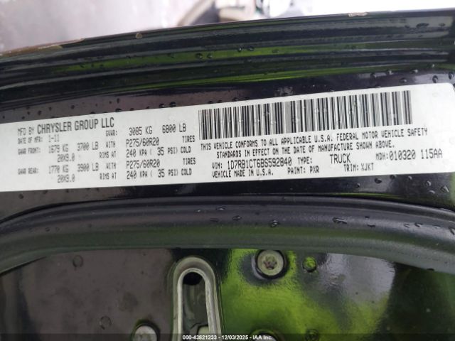 2011 RAM RAM 1500 1D7RB1CT6BS592840 Photo 8