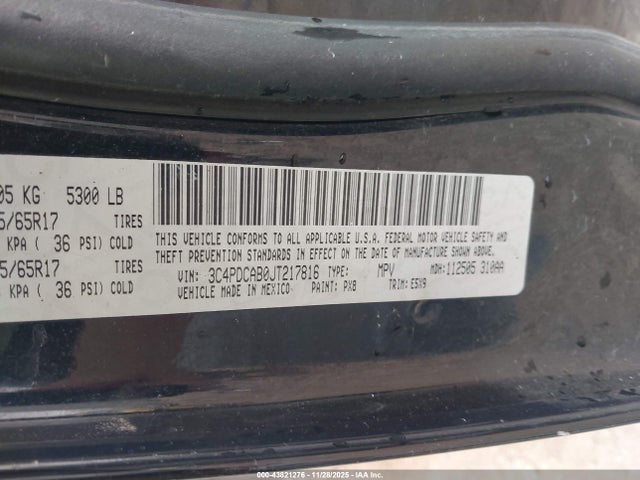 2018 DODGE JOURNEY 3C4PDCAB0JT217816 Photo 8