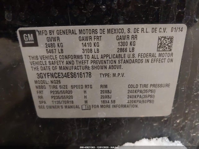 2014 CADILLAC SRX 3GYFNCE34ES616178 Photo 8