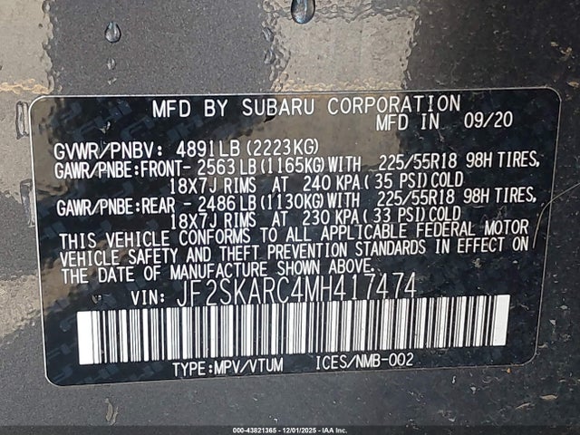 JF2SKARC4MH417474 Subaru Forester Sport