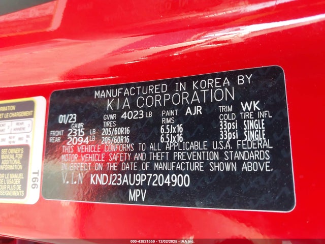 KNDJ23AU9P7204900 KIA SOUL LX