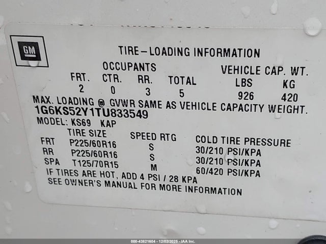 1996 CADILLAC SEVILLE 1G6KS52Y1TU833549 Photo 8