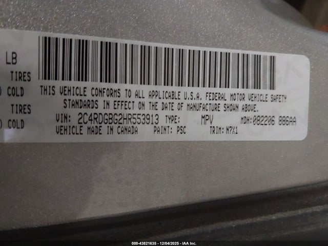 Dodge Grand Caravan Se Plus 2017 2C4RDGBG2HR553913 Image 9