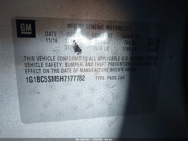 Chevrolet Cruze Ls Auto 2017 1G1BC5SM5H7177782 Image 9