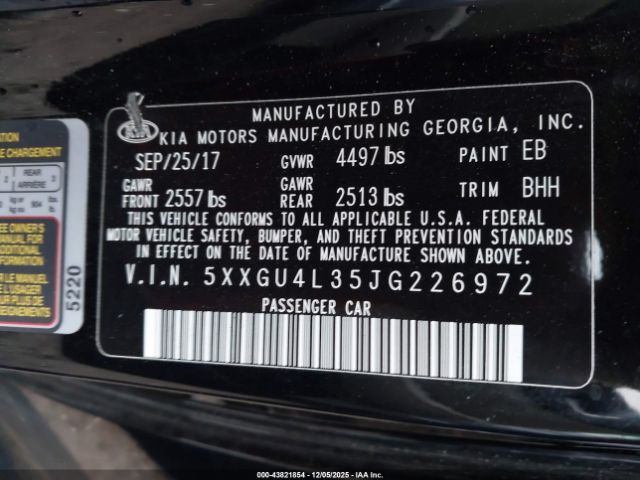2018 KIA OPTIMA 5XXGU4L35JG226972 Photo 8
