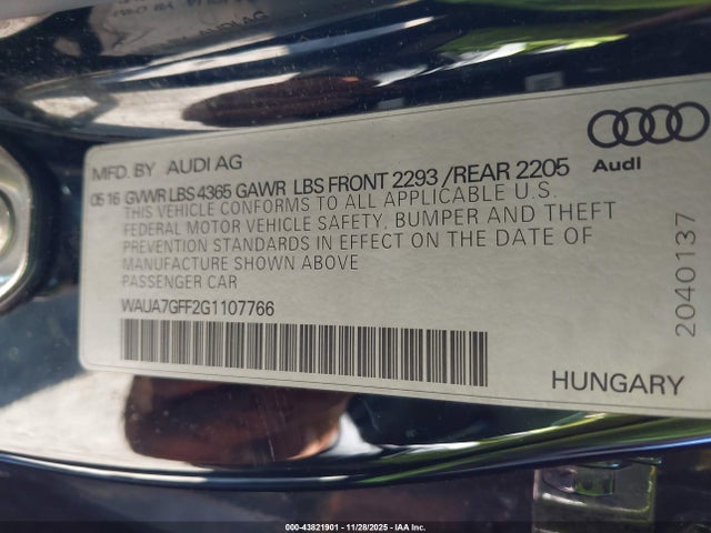 2016 AUDI A3 WAUA7GFF2G1107766 Photo 8