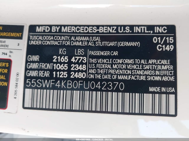 2015 MERCEDES-BENZ C 300 55SWF4KB0FU042370 Photo 8