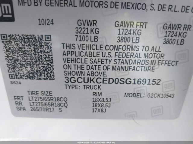 2025 CHEVROLET SILVERADO 1500 3GCUKCED0SG169152 Photo 8