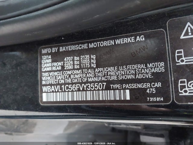 WBAVL1C56FVY35507 BMW X1 Xdrive28i