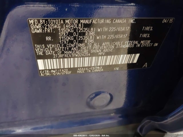 Toyota Rav4 Xle 2015 2T3RFREV1FW324254 Image 9