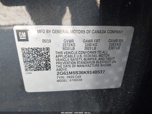 2019 CADILLAC XTS 2G61M5S36K9149537 Photo 8