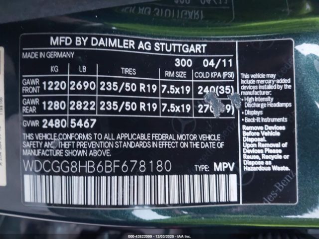 2011 MERCEDES-BENZ GLK 350 WDCGG8HB6BF678180 Photo 8