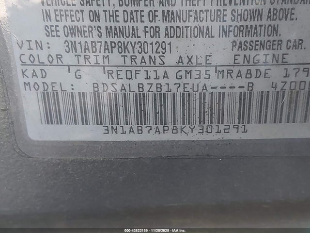 Nissan SENTRA S 2019 3N1AB7AP8KY301291 Image 9
