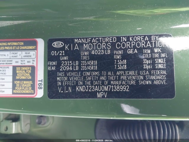 KNDJ23AU0M7138992 KIA Soul X-line