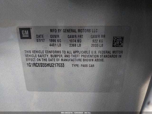 1G1RC6S55HU217633 Chevrolet VOLT LT