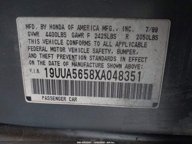 1999 ACURA TL 19UUA5658XA048351 Photo 8